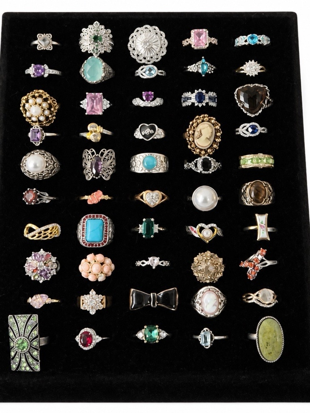 Mixed Gemstone Women's Ring Collection - Multi-Color size 9.5-10